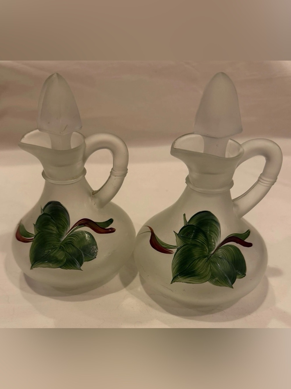 Vintage Hazel Atlas Gay Fad Glass Cruets - Set of 2